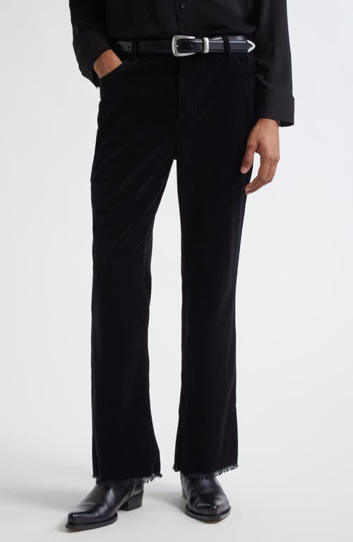Midnight Rodeo Frayed Hem Velour Bootcut Pants