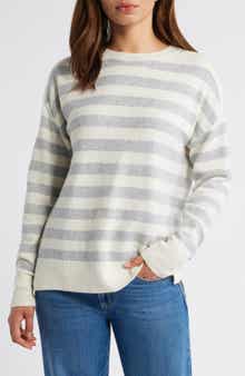 Caslon® Stripe Crewneck Sweater