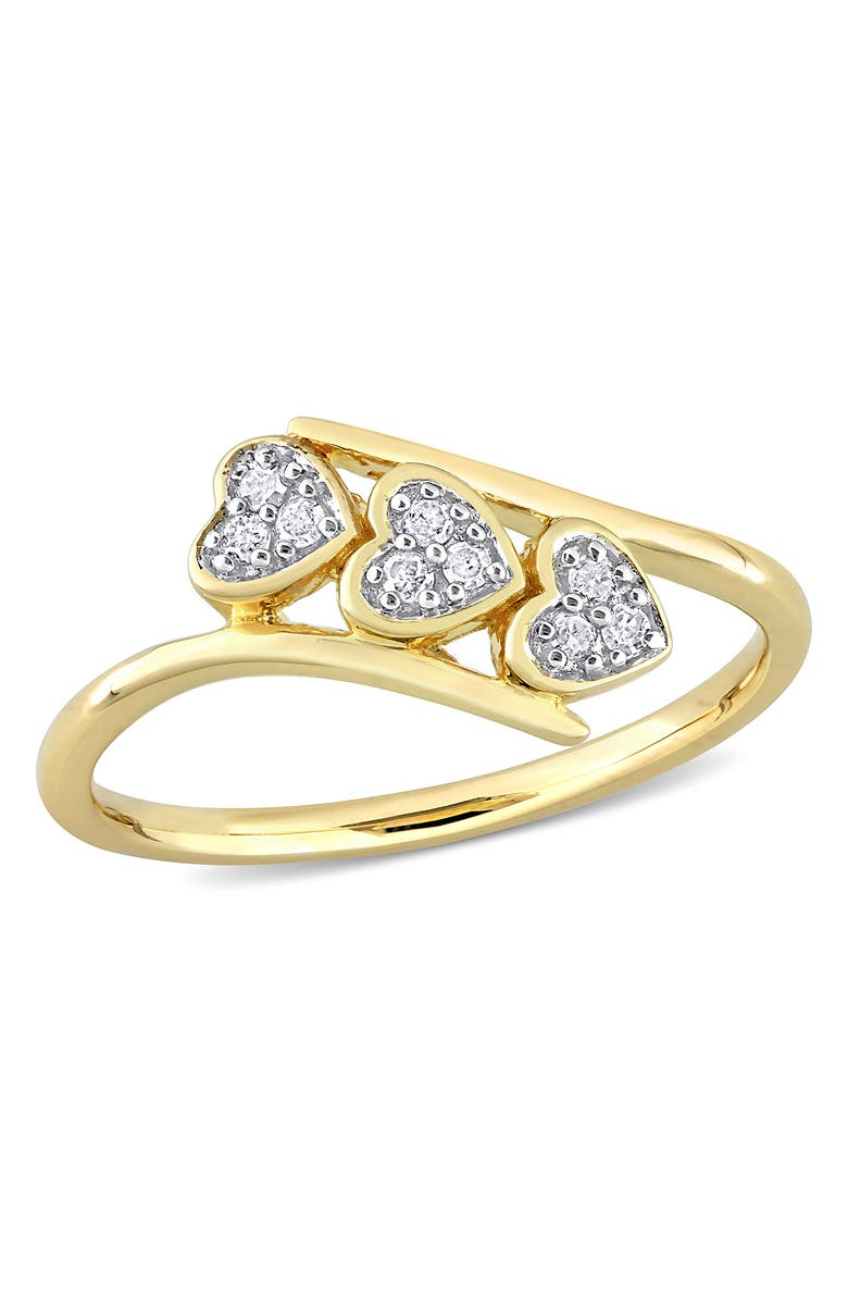 DELMAR Triple Heart Diamond Ring, Main, color, Yellow