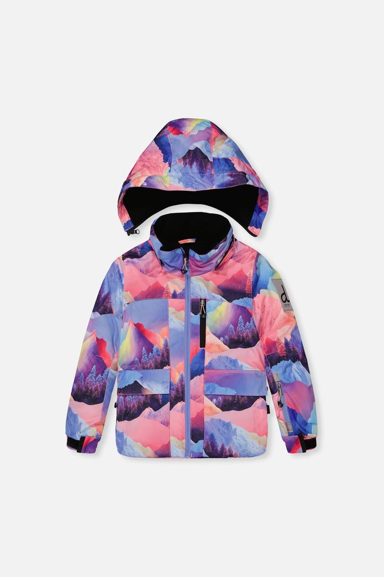 Mountain Play Jacket & Reinforced Pants Two Piece Snowsuit, Alternate, color, Pink Print with Blue Mountains