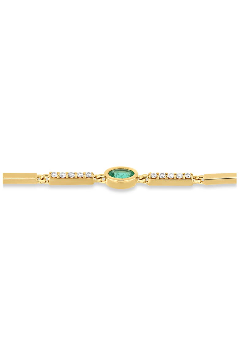 El Mar 18k Gold Emerald and Diamond Tennis Necklace, Alternate, color, 18K YELLOW GOLD