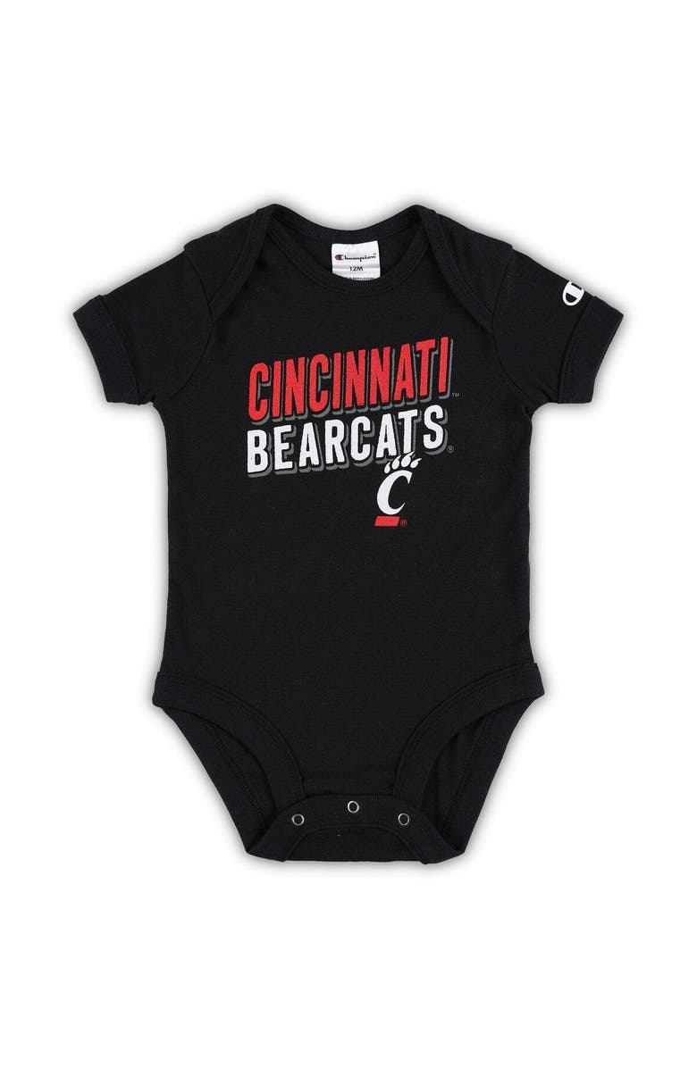 Champion Infant Champion Black/Heather Gray Cincinnati Bearcats I Wanna Be Three-Pack Bodysuit Set, Alternate, color, Black