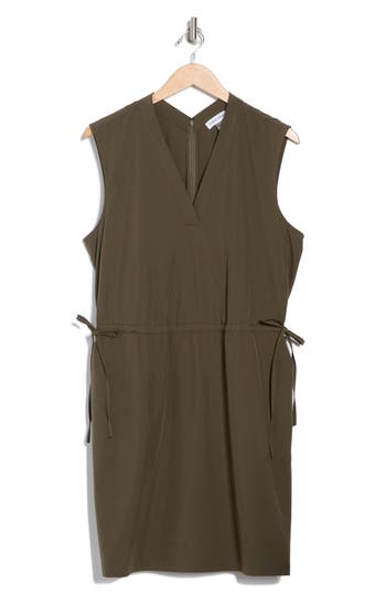 Calvin Klein Sleeveless Drawstring Waist Sheath Dress