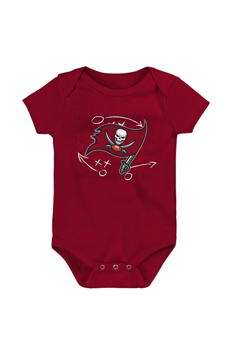 Outerstuff Newborn & Infant Red/Orange/Heather Gray Tampa Bay Buccaneers Three-Pack Eat, Sleep & Drool Retro Bodysuit Set, Alternate, color, 