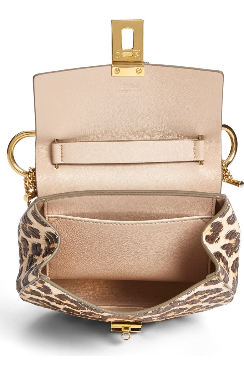 Chloé 'Drew' Leopard Print Leather Shoulder Bag, Alternate, color,
