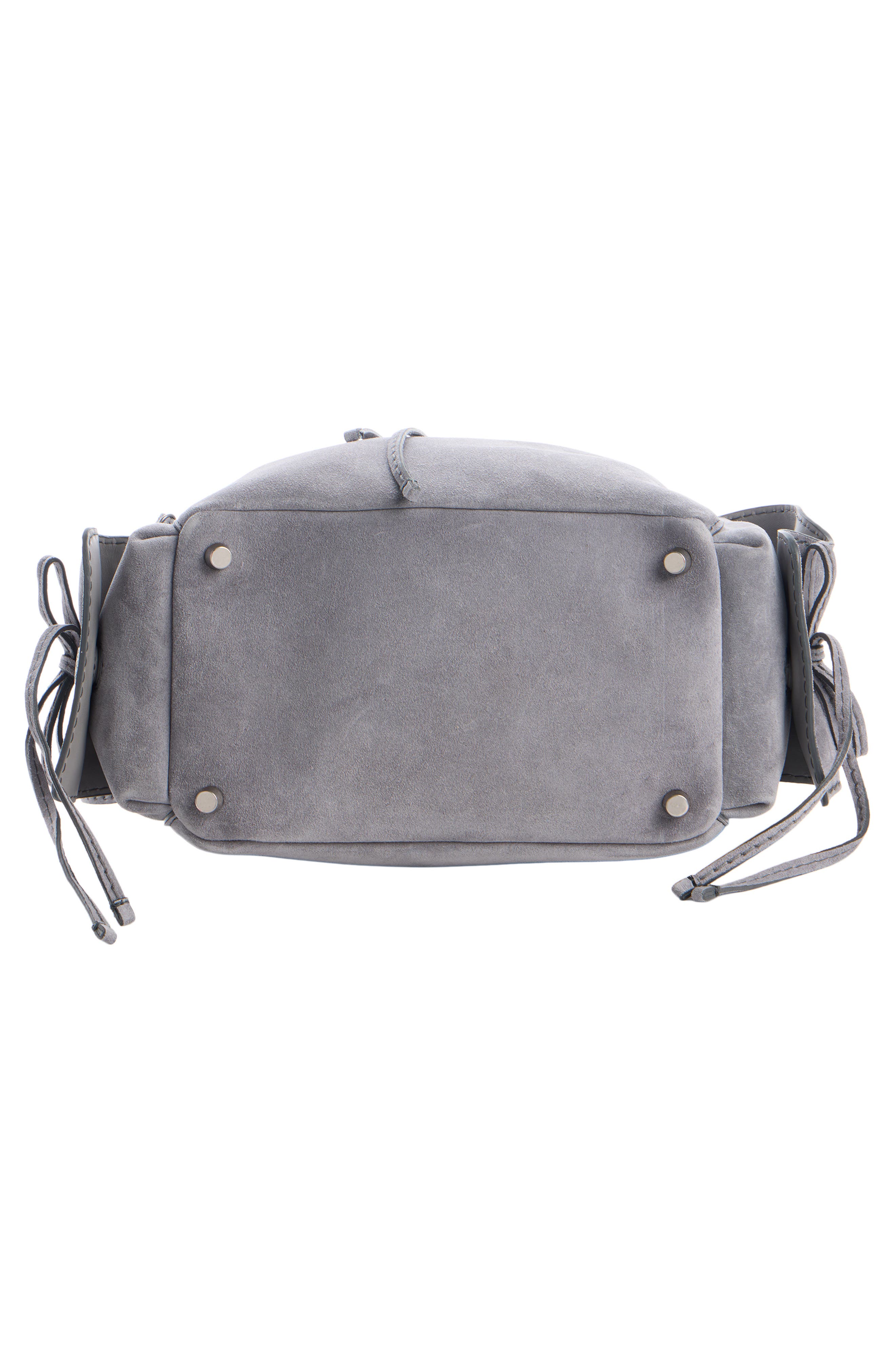 Multipocket Suede Bucket Bag, Alternate, color, COLD GREY