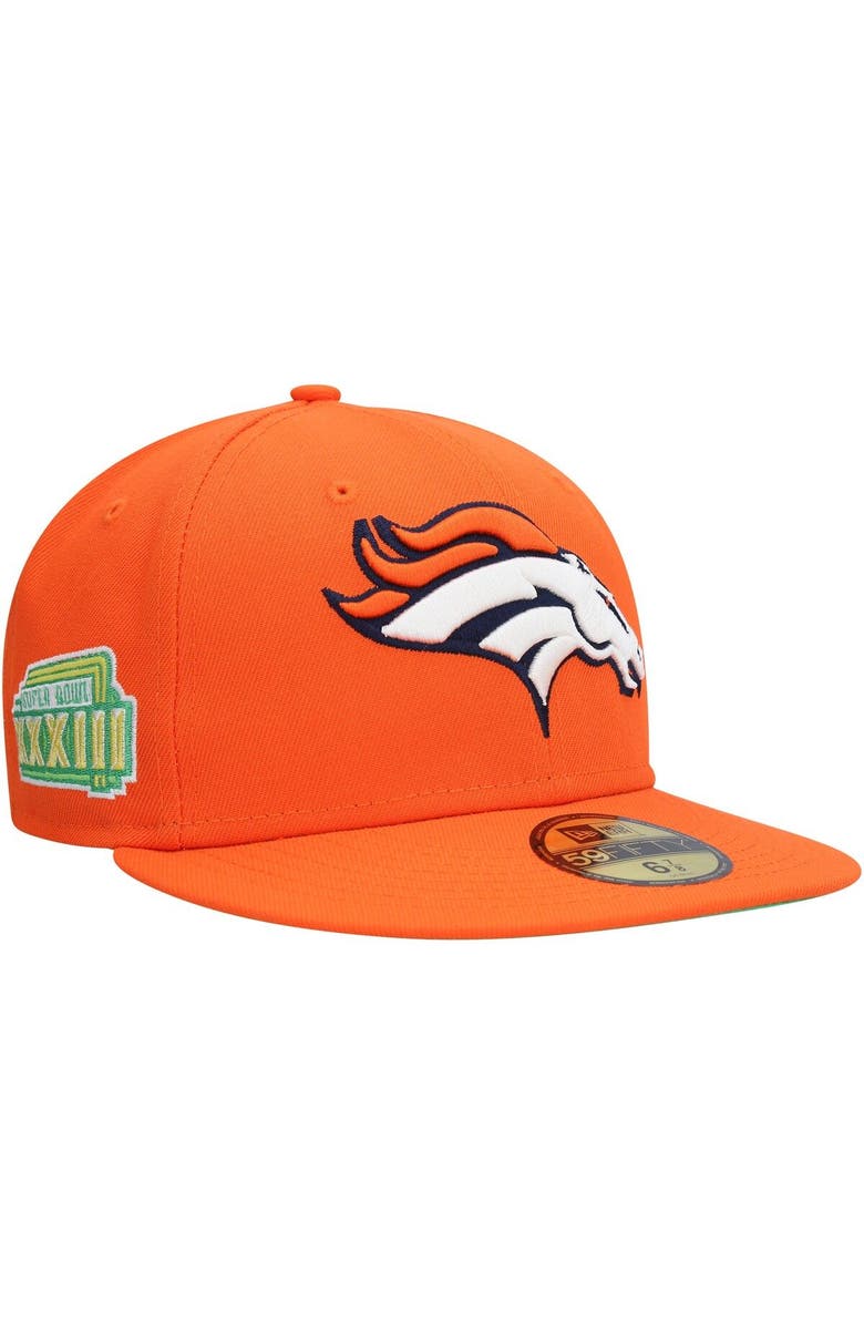 New Era Men's New Era Orange Denver Broncos Super Bowl XXXIII Citrus Pop 59FIFTY Fitted Hat, Main, color, 