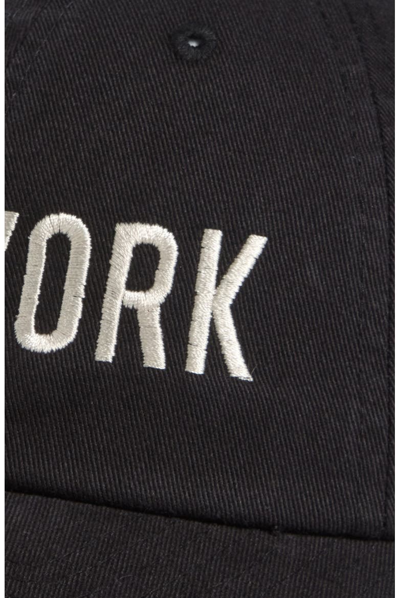 New York Cotton Baseball Cap, Alternate, color, BLACK