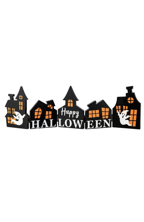 Halloween Wooden Hinged Haunted House Table Decor