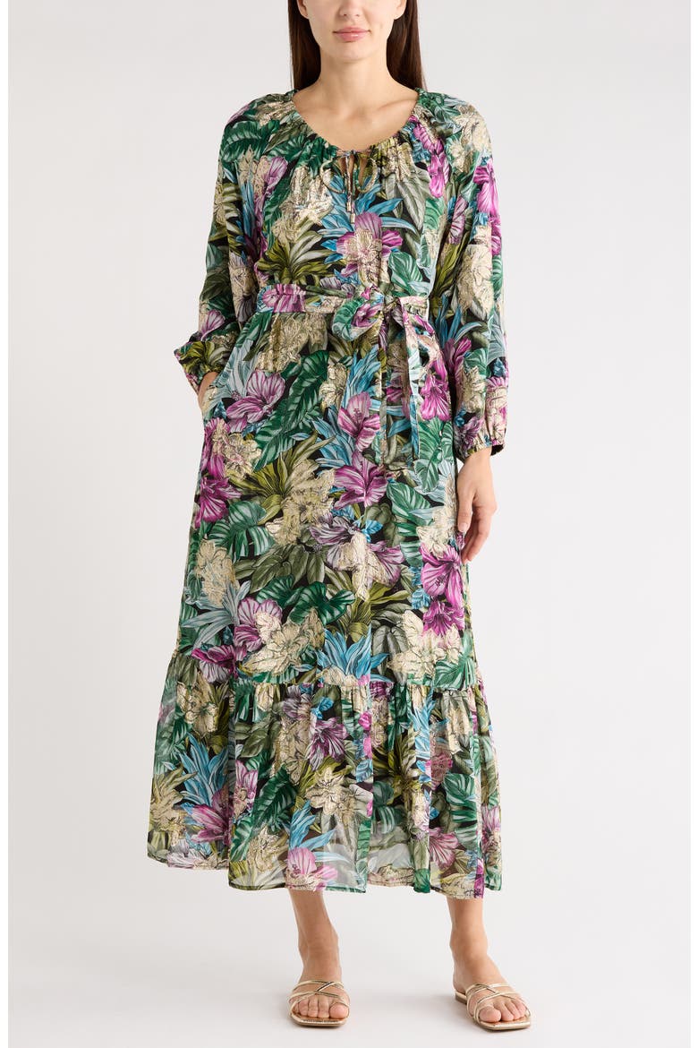 Jungle Jewels Metallic Maxi Dress, Main, color, JUNGLE MULTI
