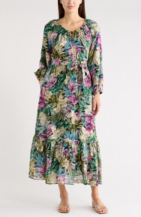 Jungle Jewels Metallic Maxi Dress