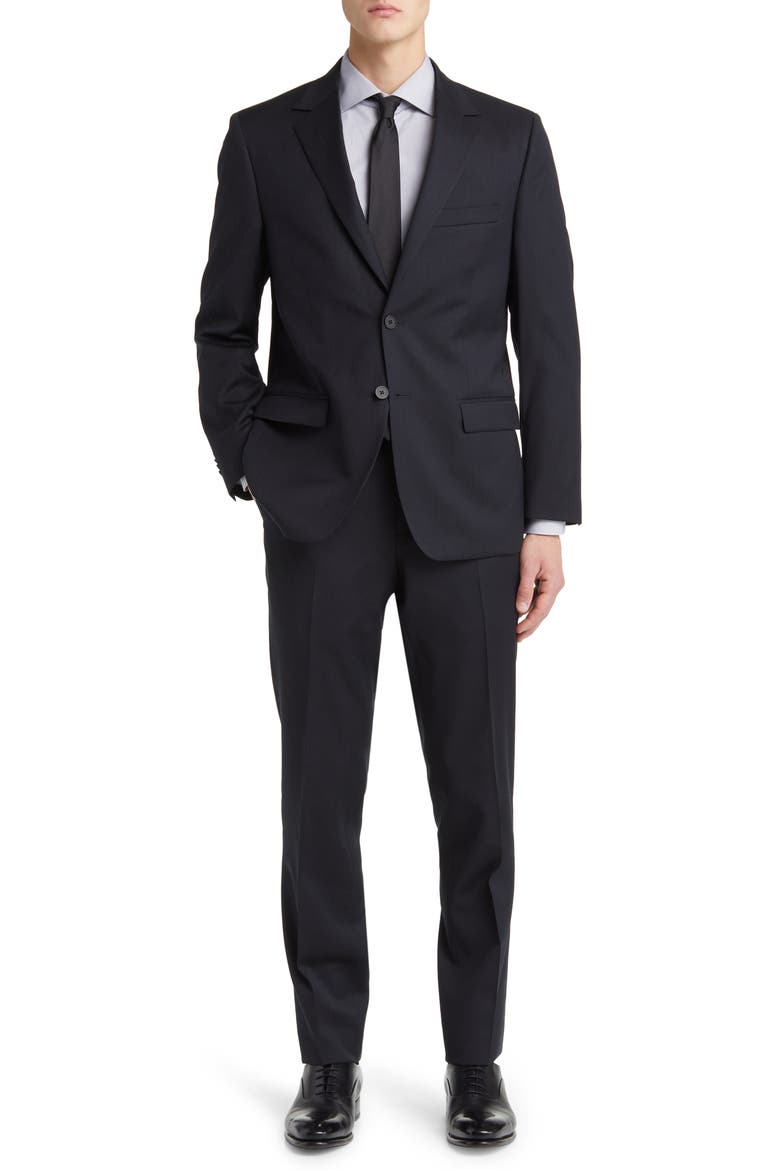 Norris Solid Wool Suit, Main, color, BLACK