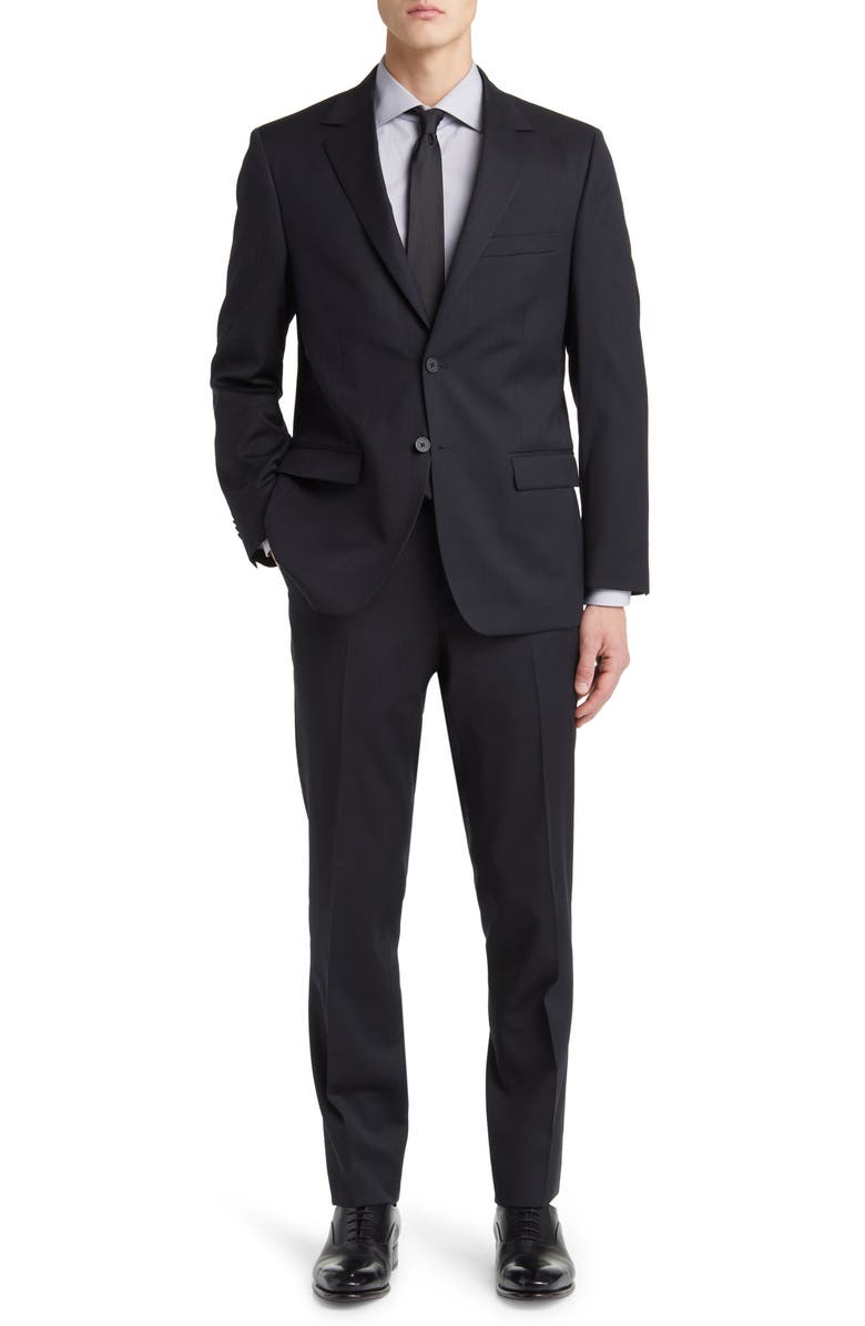 DANIEL HECHTER Norris Solid Wool Suit, Main, color, Black