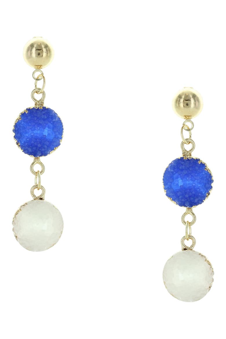Jesse Druzy Drop Earrings, Main, color, BLUE