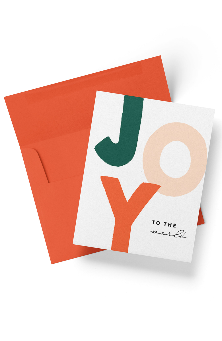 Joy Paper Co. JOY to the World Boxed Set of 8 Cards, Alternate, color, Red Envelope