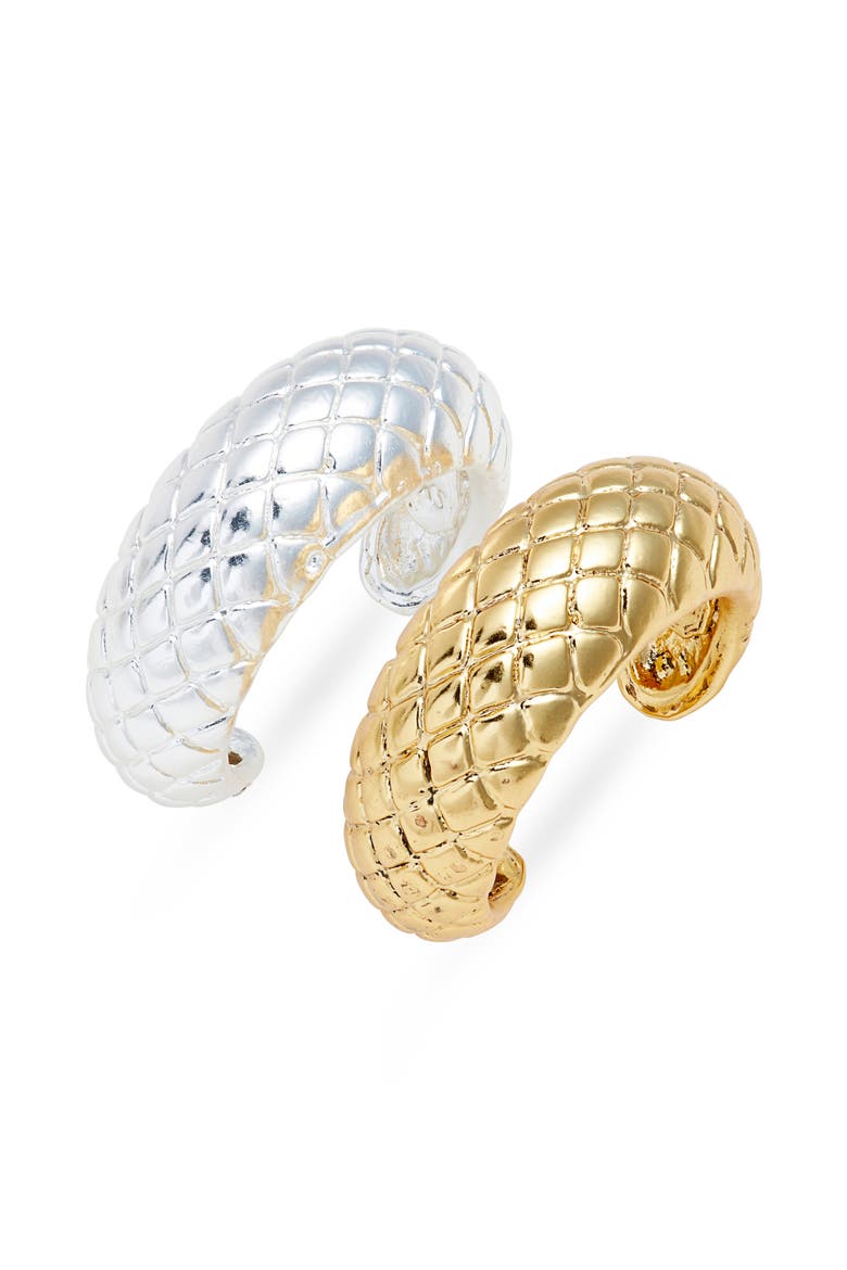 Serpenti Line Snake Texture Duo Rings, Main, color, GOLD/ SILVER