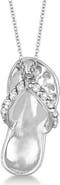 ALLUREZ Flip Flop Shaped Diamond Pendant Necklace 14k