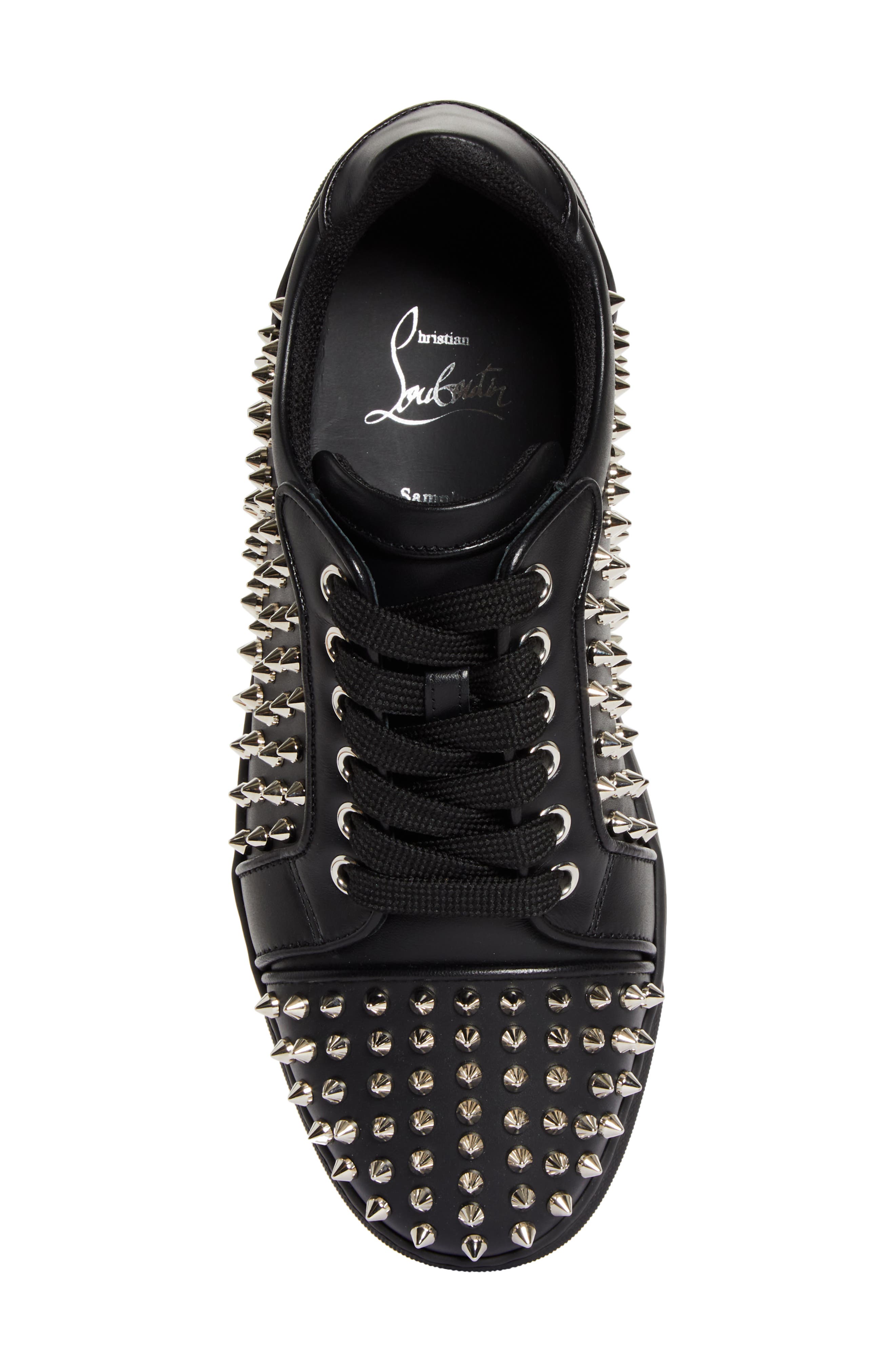 Vieira Night Spikes Low Top Sneaker, Alternate, color, BLACK/ SILVER