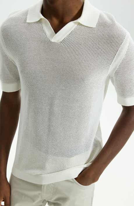 Theory Cairn Johnny Collar Mesh Polo