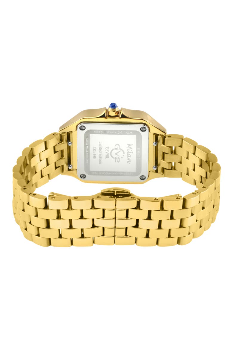 Milan Diamond Dial Bracelet Watch, 27.5mm - 0.015ct., Alternate, color, GOLD
