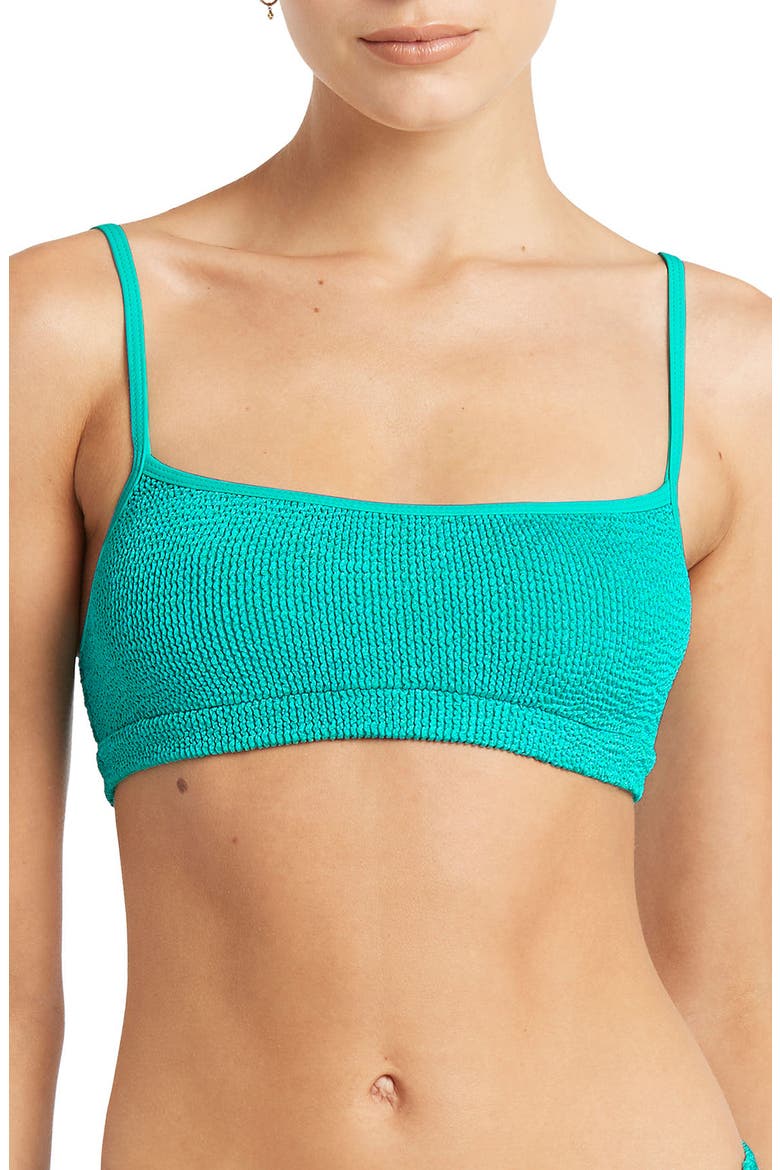 Saint Crop Bikini Top, Main, color, TURQUOISE SHIMMER