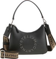 Stella McCartney Small Studded Logo Faux Leather Shoulder Bag