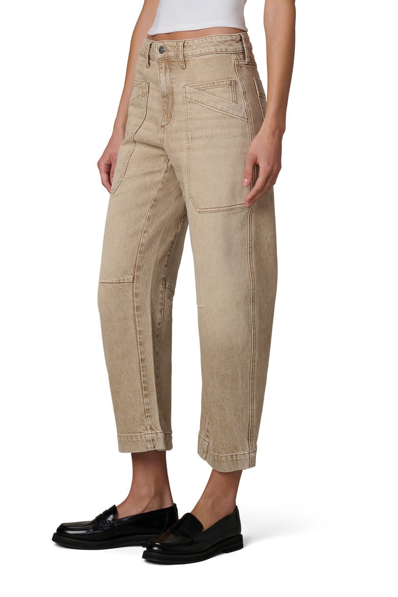 The Double Pocket Barrel Leg Ankle Jeans, Alternate, color, WASHED TANNIN