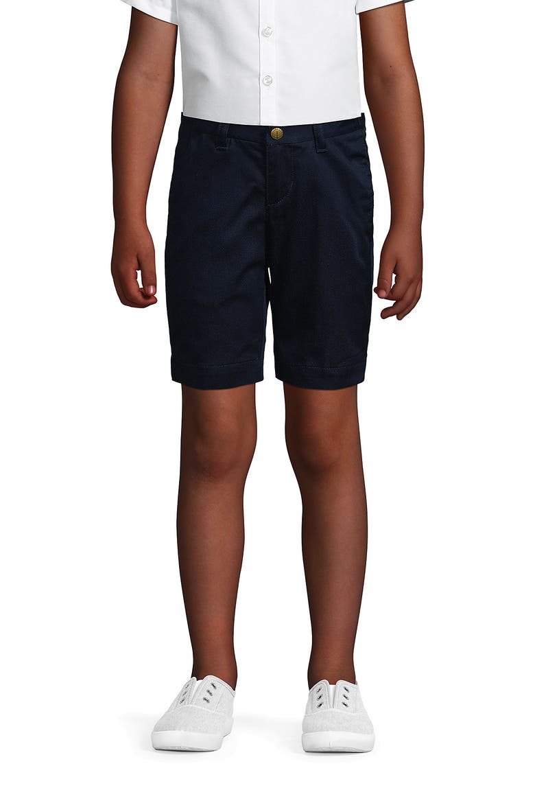 School Uniform Girls Plus Plain Front Blend Chino Shorts, Main, color, Classic Navy