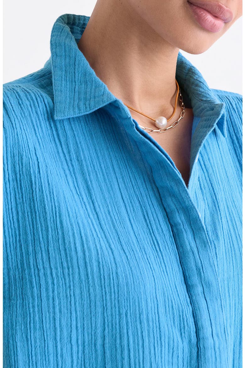 Cotton Short Sleeve Shirt, Alternate, color, BREAKER BLUE
