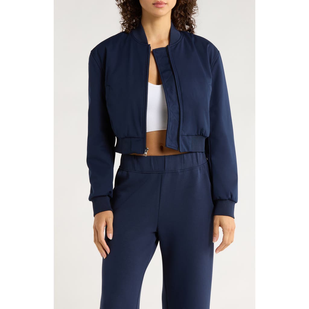 MPG Crop Bomber Jacket in Navy Blazer  product