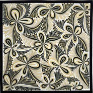 SILKSILKY Pure Silk Abstract Floral Pattern Square Scarf