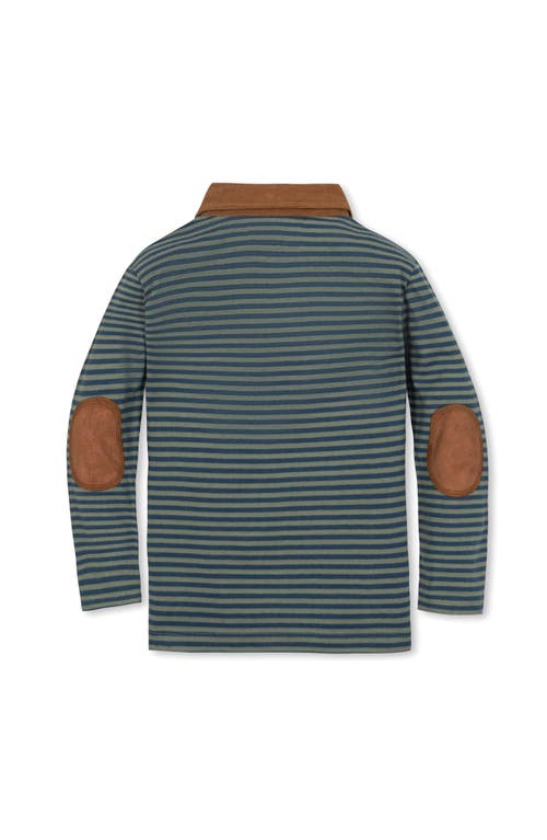 Hope & Henry Kids' Organic Long Sleeve Jersey Polo With Cord Collar In Multi