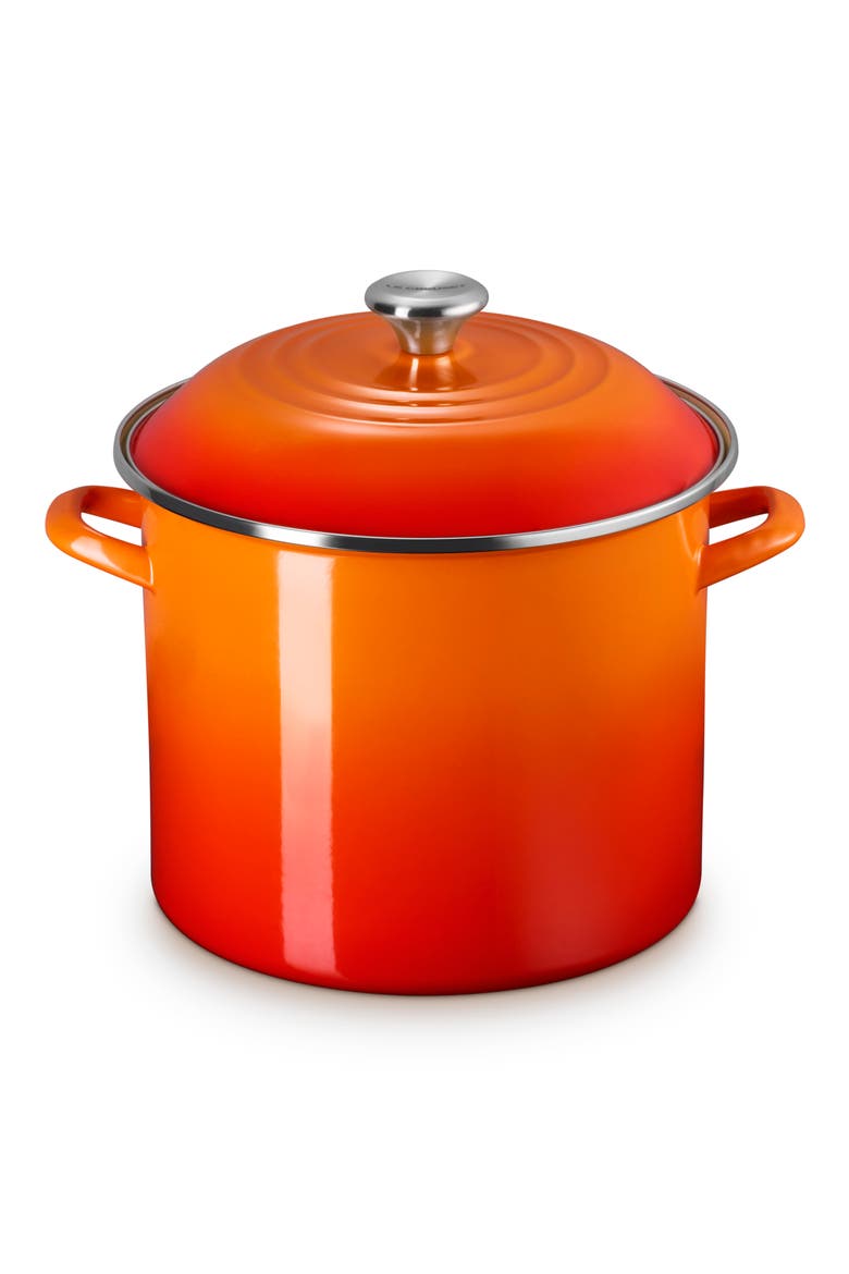 Enameled Stainless Steel Stockpot, Main, color, FLAME