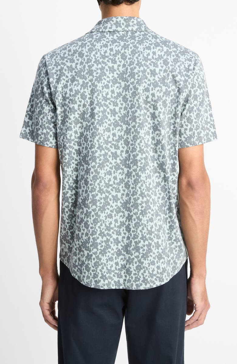 Vince Floral Short Sleeve Button-Up Shirt, Alternate, color, Skylight/ Liberty