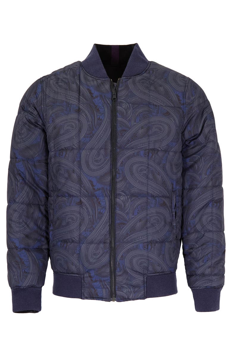 Lords of Harlech Jenkin Reversible Bomber Jacket, Alternate, color, Black