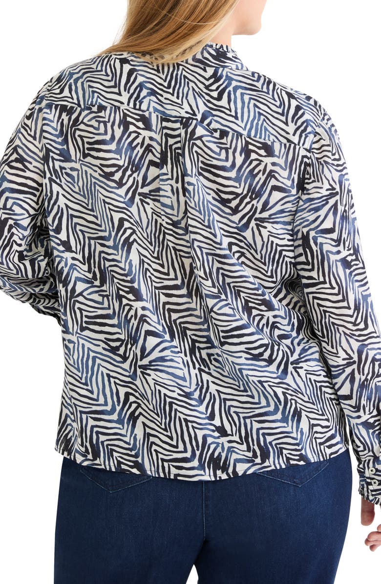 NIC+ZOE Inked Lines Shirt, Alternate, color, Indigo Multi