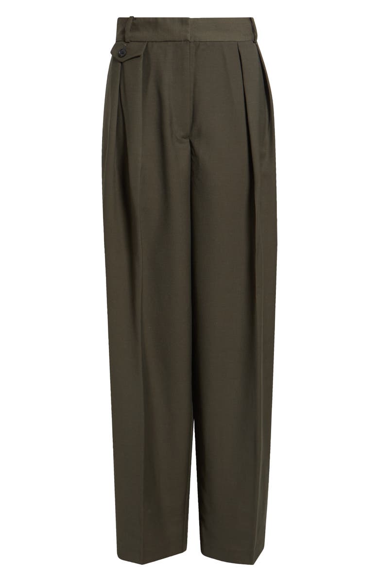 MANGO Nasa Pleated Trousers, Alternate, color, Khaki Green