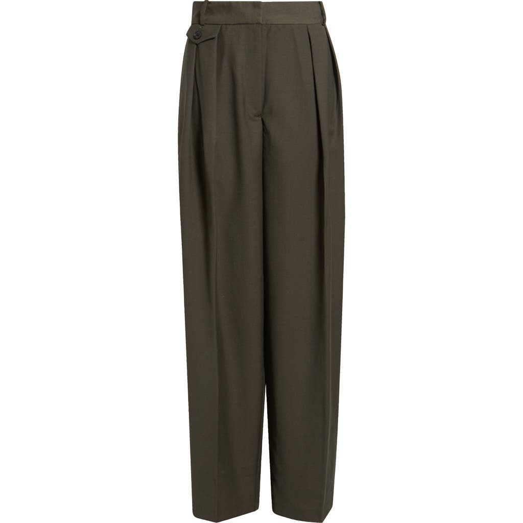 Mango Nasa Pleated Trousers In Green