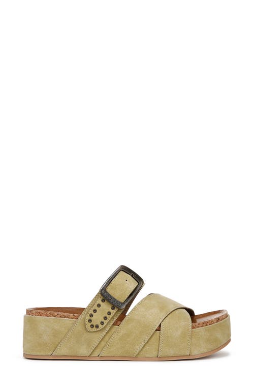 Blowfish Malibu Iris Platform Wedge Slide Sandal In Pistachio Faux Suede
