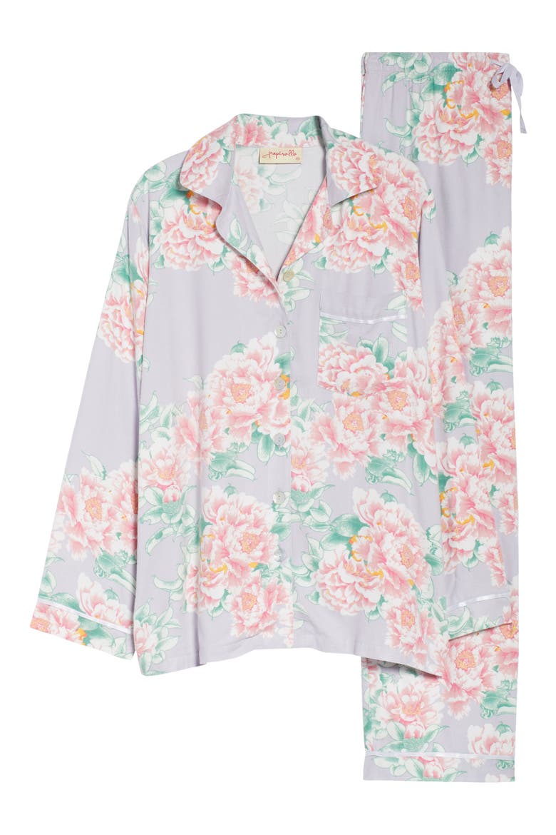 Ava Floral Cozy Pajamas, Alternate, color, LILAC