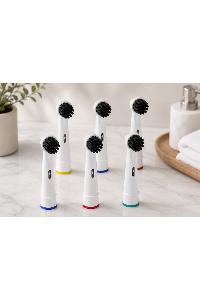 Charcoal Infused Bristles Electric Toothbrush Replacement Brush Heads, Alternate, color, White