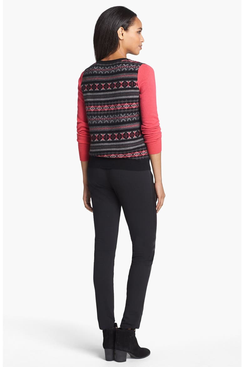 Fair Isle Cashmere Sweater, Alternate, color, BLACK/ ROSE BRIGHT COMBO