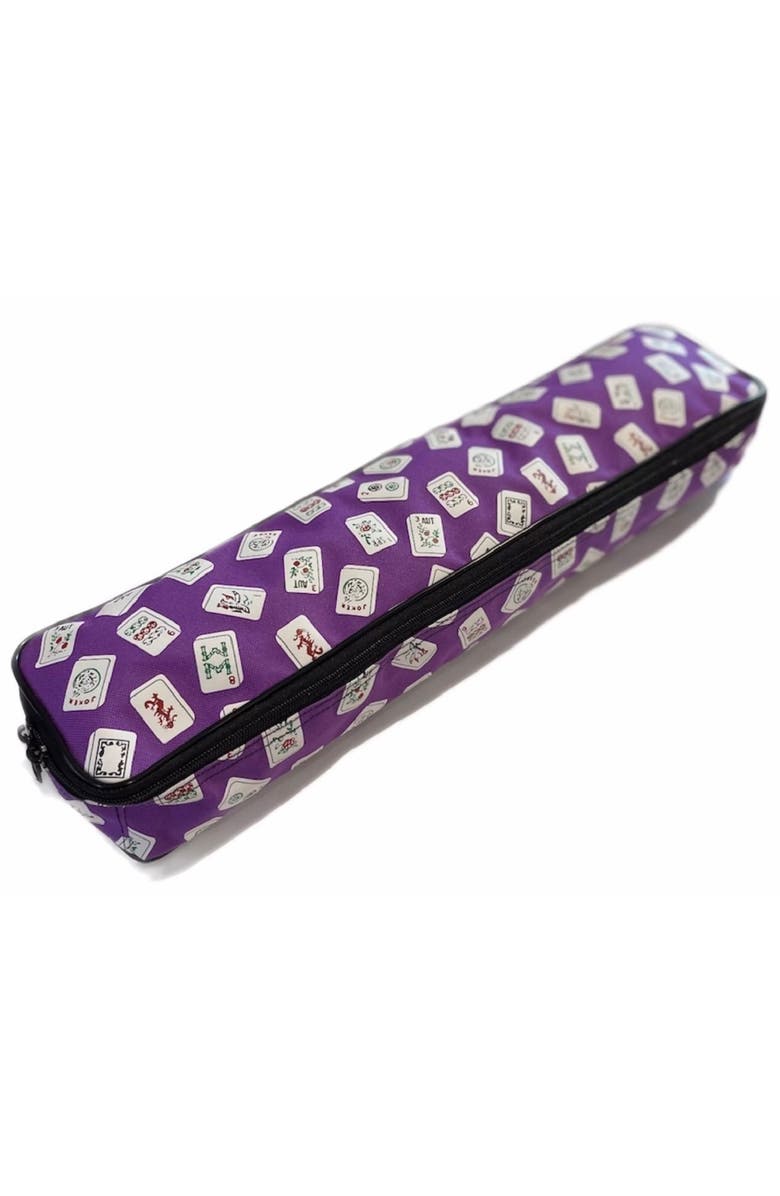 Mah Jongg Direct Mah Jongg Purple Color Pattern Multi-purpose Tile/Rack Zippered Case, Alternate, color, Multicolor