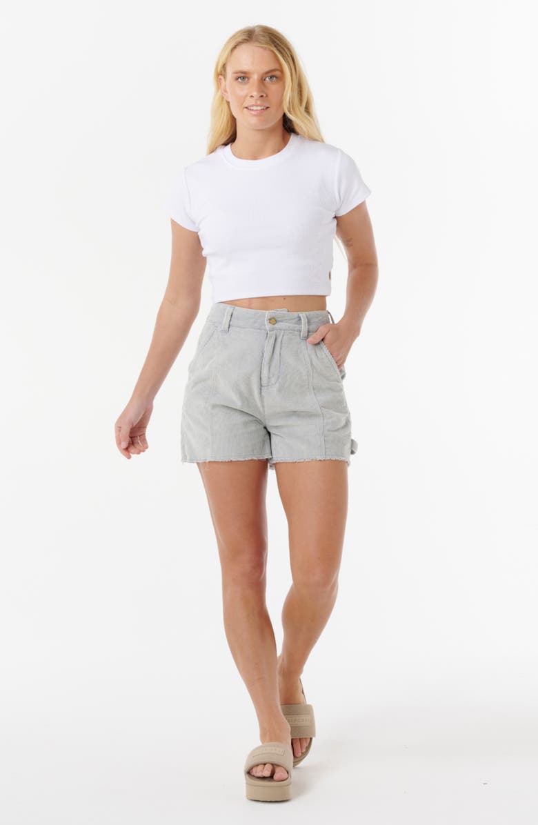 Rip Curl Pacific Dreams Frayed Corduroy Shorts, Alternate, color, Blue Grey