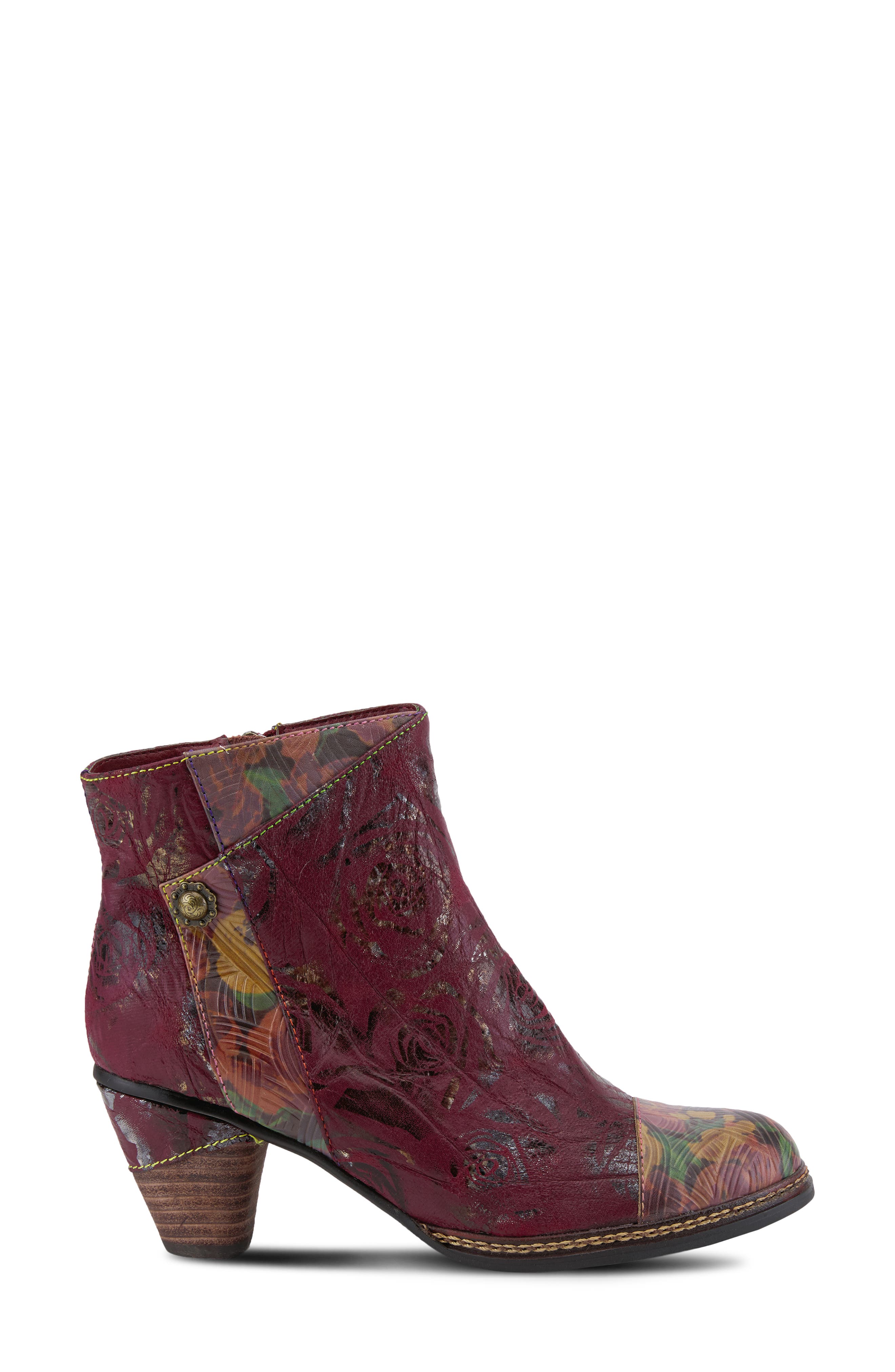 L'Artiste Waterlily Bootie, Alternate, color, BORDEAUX LEATHER/ SYNTHETIC