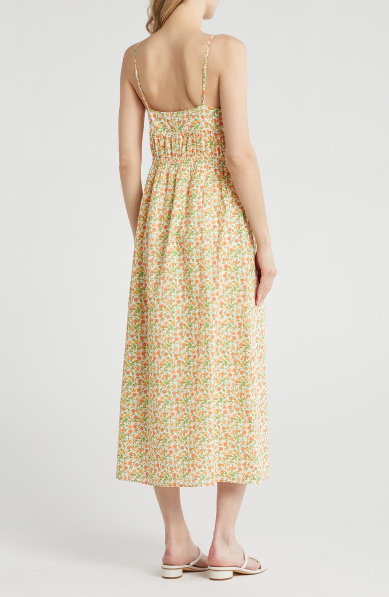 WAYF Floral Cotton Sundress, Alternate, color, Orange Ditsy