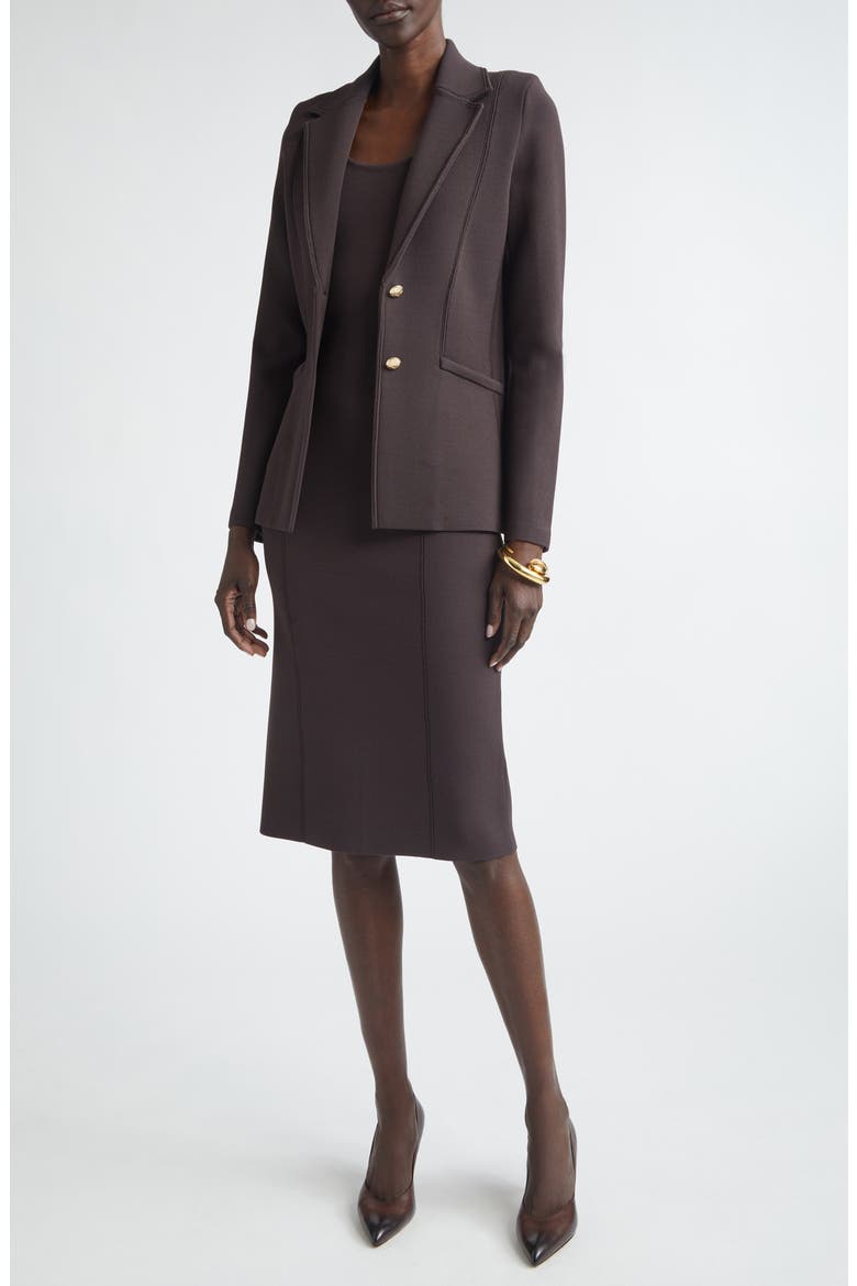 Santa Roma Knit Scoop Neck Dress, Alternate, color, CHOCOLATE