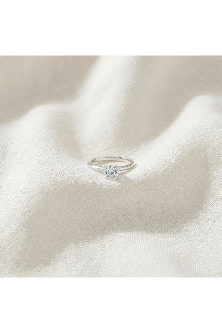 1/2ct Lab Grown Diamond Solitaire Engagement Ring 14k Gold, Alternate, color, 14k White Gold