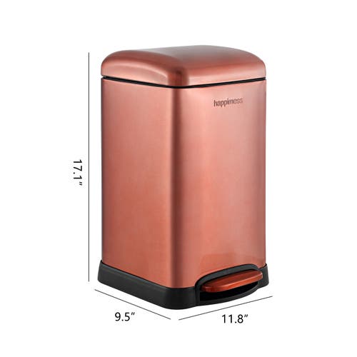 Happimess Betty Retro Mini 3.2-gallon Step-open Trash Can In Rose Gold