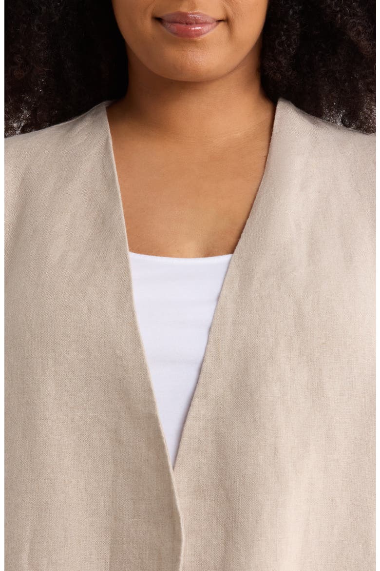 Open Front Organic Linen Jacket, Alternate, color, UNDYED NATURAL